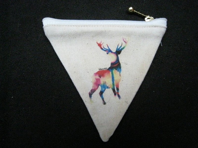 MaryWil小小小文青零钱包-三角迷幻小鹿 - 零钱包 - 其他材质 