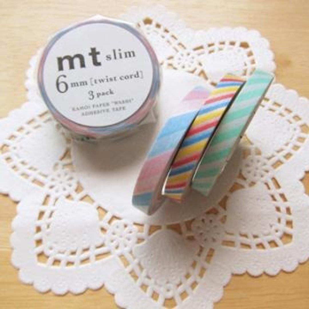 mt slim 和纸胶带 6mm 细版3色组 (MTSLIM10) - 纸胶带 - 纸 多色