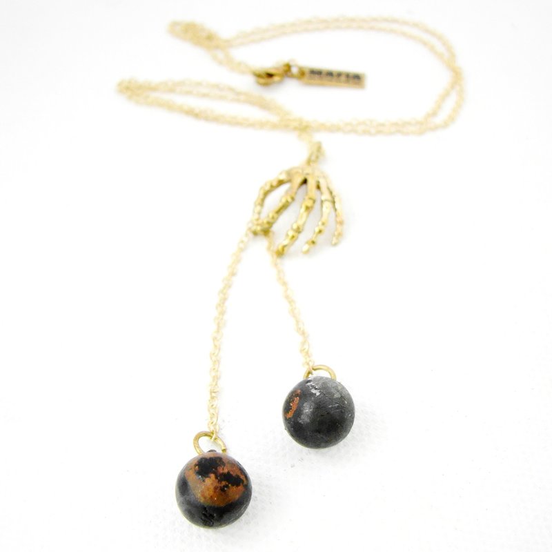 Zodiac pendant Scales hand bone is for Libra - 项链 - 其他金属 