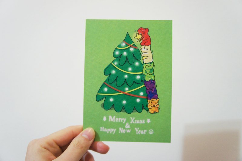 小熊软糖 圣诞卡片 - 卡片/明信片 - 纸 绿色