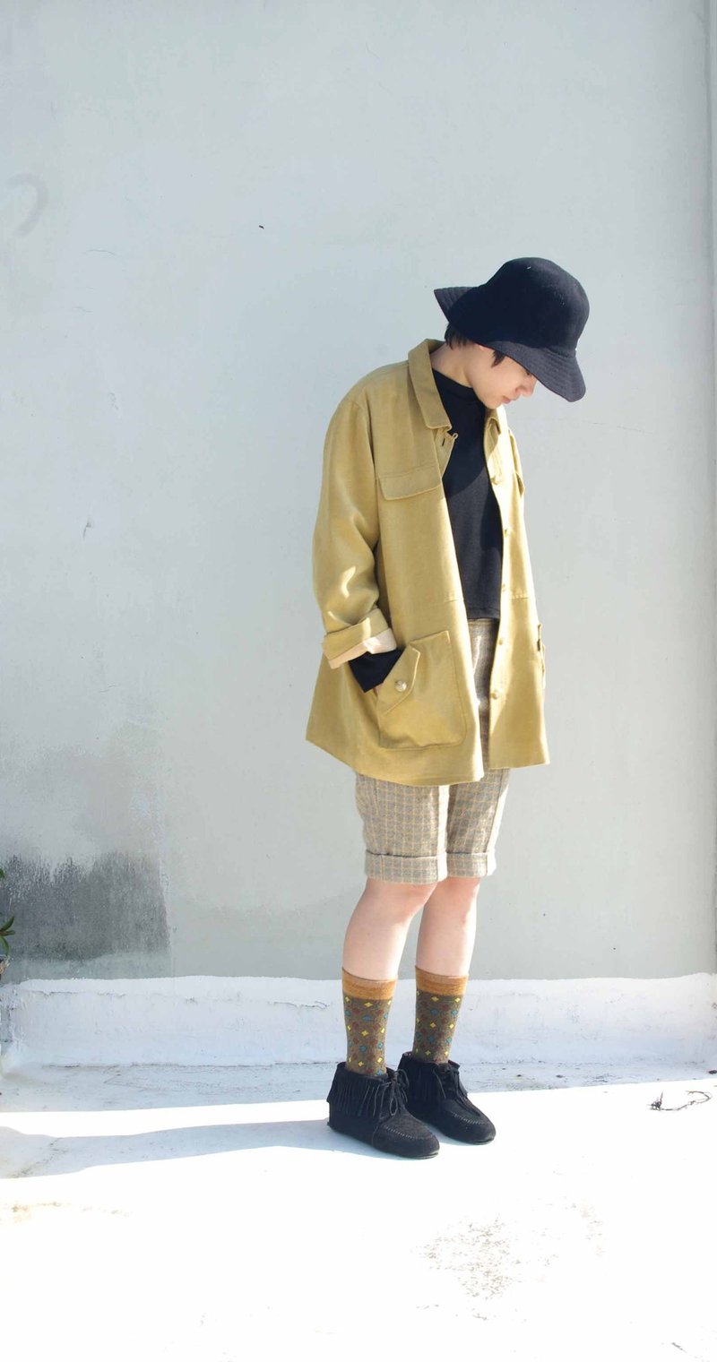 4.5studio-稻稻来寻宝老衣特区-摩卡色中性军装外套 - 女装休闲/机能外套 - 其他材质 卡其色