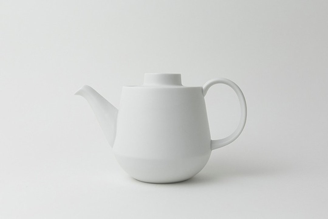 KIHARA 白素磁釉 茶壶 - 茶具/茶杯 - 瓷 白色
