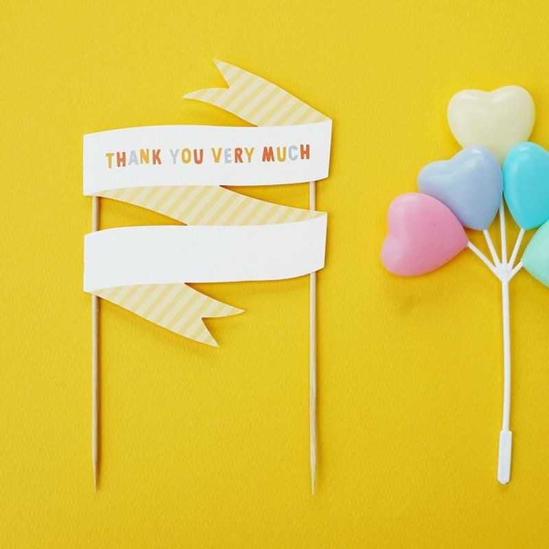 情人节派对小物-蛋糕消息装饰插旗-Thank U,TNL84116 - 其他 - 纸 白色
