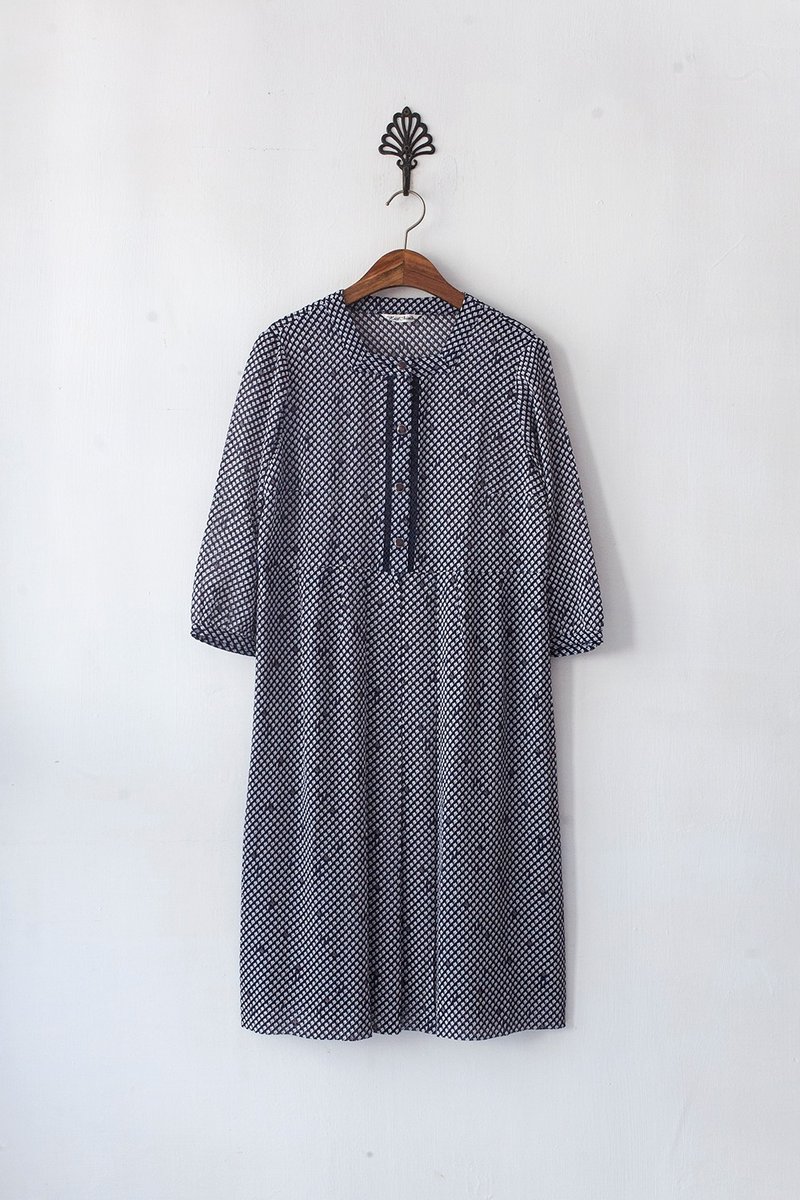 Banana Flyin’ ｜日本制 古着 蓝色 叶子 短袖洋装 - 洋装/连衣裙 - 其他材质 