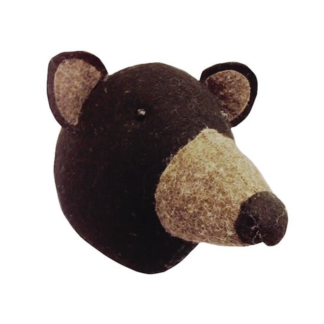 【Fiona Walker England】英国童话风格动物头 纯手工壁饰 -黑色的熊(Black Bear Head) - 墙贴/壁贴 - 其他材质 黑色