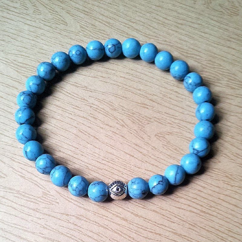 翘胡子小星星-蓝纹眼睛★松石手环 - 手链/手环 - 其他材质 蓝色