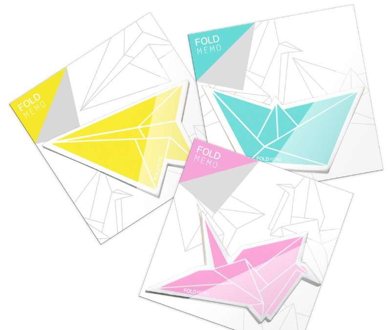 FOLD MEMO  耶诞新年交换礼物/ 折纸便利贴 - 三入组 - 贴纸 - 纸 