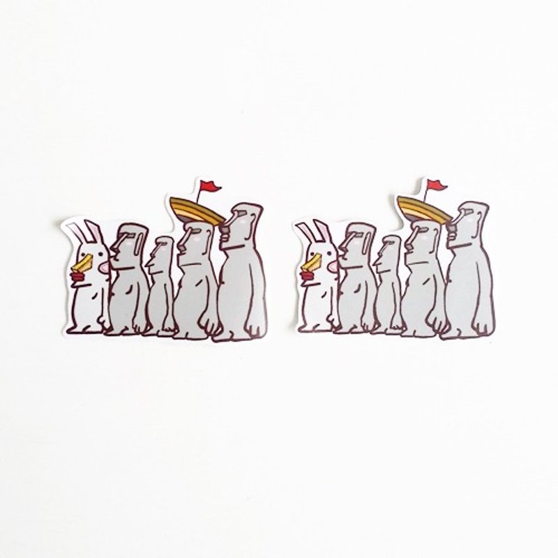 1212玩乐设计 逗趣到处贴 防水贴纸-复活岛 - 贴纸 - 防水材质 灰色