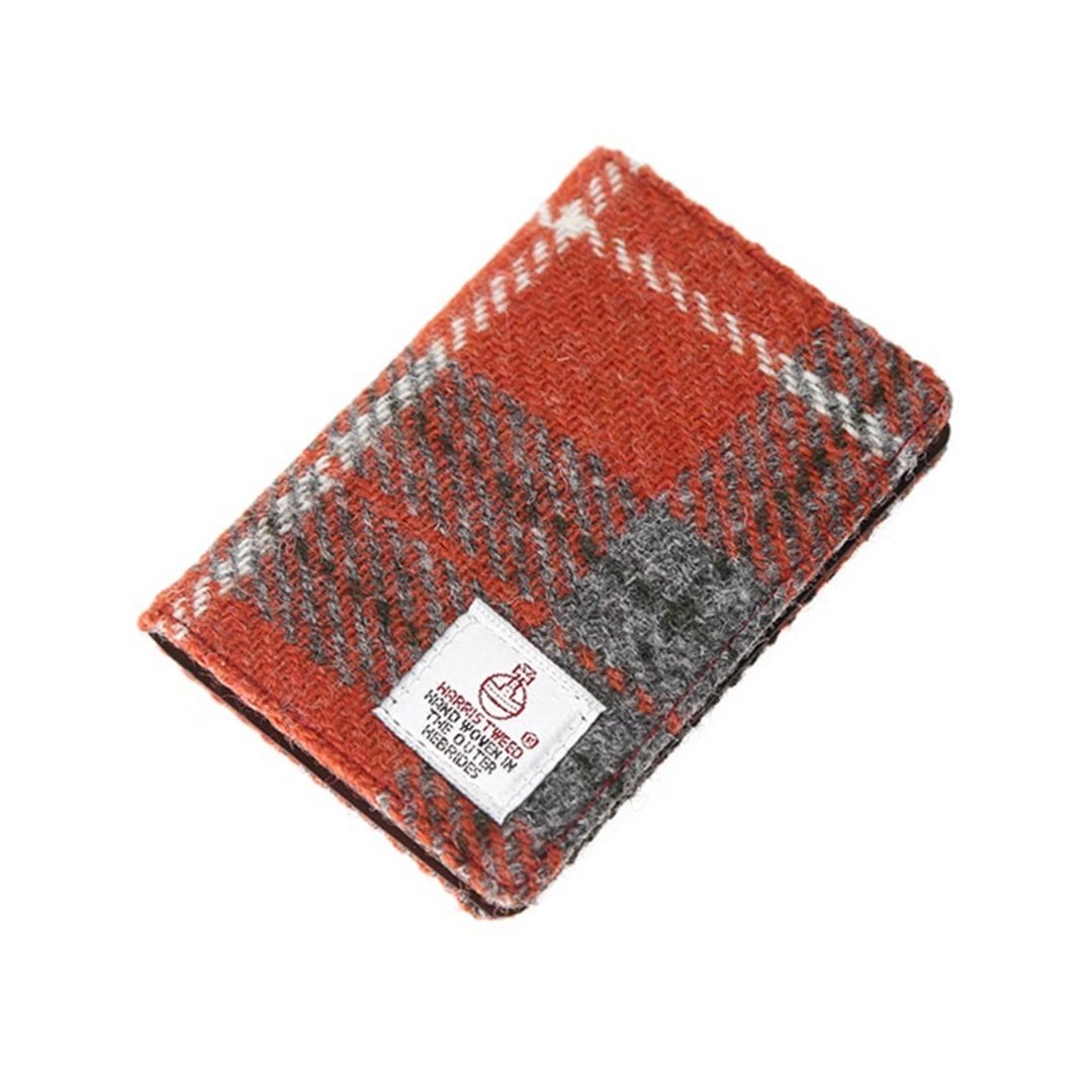 HARRIS TWEED CARD WALLET - ORANGE - 皮夹/钱包 - 羊毛 橘色