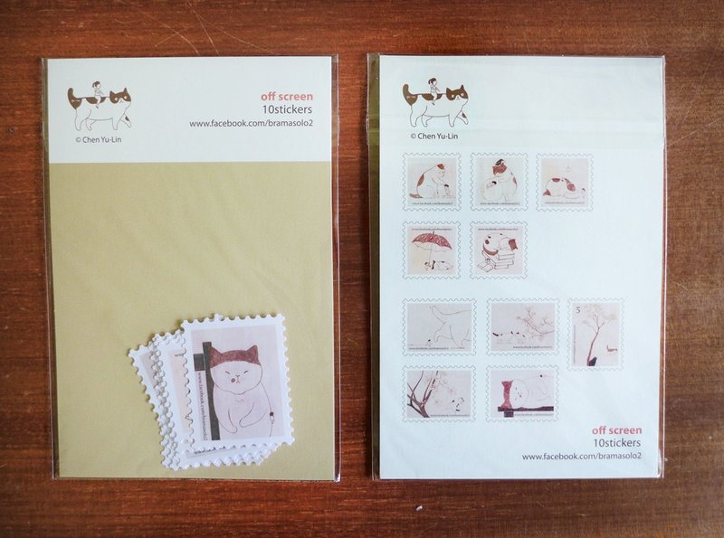 内心戏系列 邮票贴纸  10入 68元 - 贴纸 - 其他材质 咖啡色