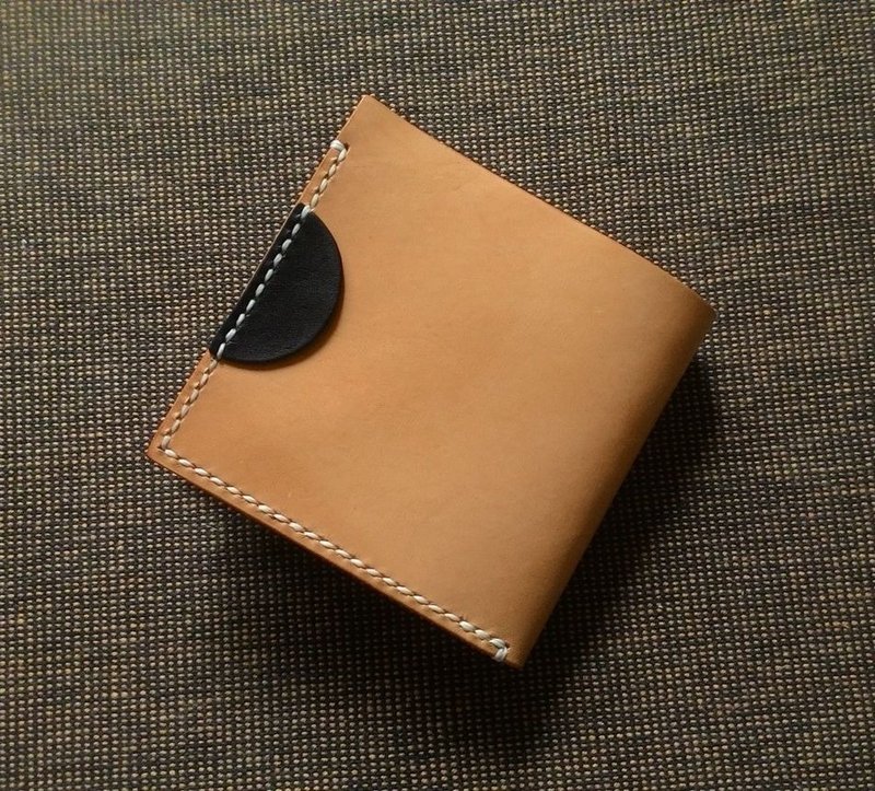 翻·悦-植鞣原色牛皮短夹 - 皮夹/钱包 - 真皮 橘色