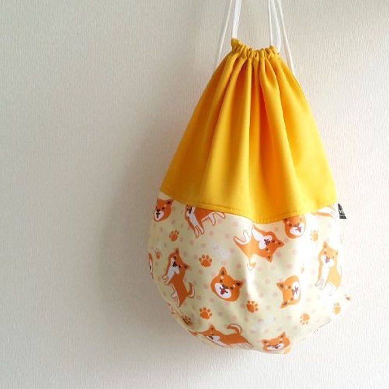 1212玩乐设计 束口包 后背包 - <全布制> 柴犬来了-双色版 - 束口袋双肩包 - 其他材质 黄色