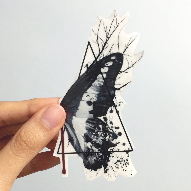 残蝶 透明贴纸 - 贴纸 - 纸 黑色