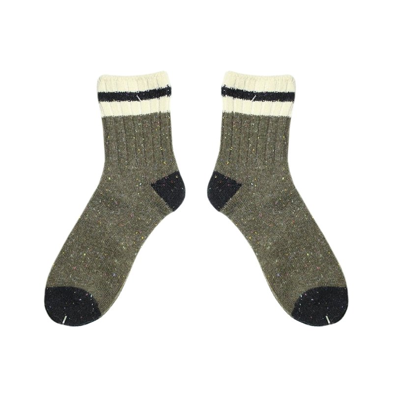 【3色】拥抱脚儿的温暖! // 羊毛暖暖条纹彩点质柔袜子 :::DAWN' make up your feet ::: - 袜子 - 棉．麻 多色