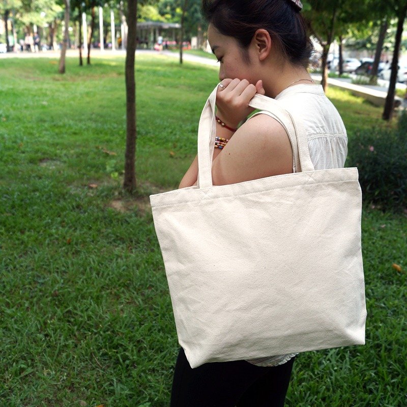 米色帆布横式侧背包 | 加铜扣 - 侧背包/斜挎包 - 其他材质 