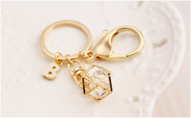 圣诞礼物 几何游戏吊饰/钥匙圈 英文字母定制款 - 钥匙链/钥匙包 - 其他金属 金色