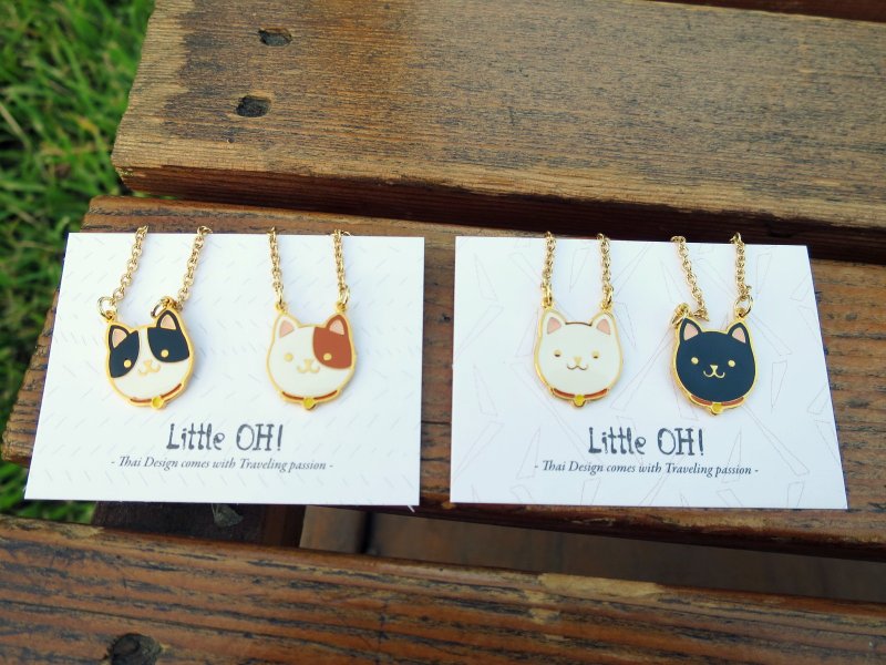 福气猫咪 手作手链 - 耳环/耳夹 - 其他金属 