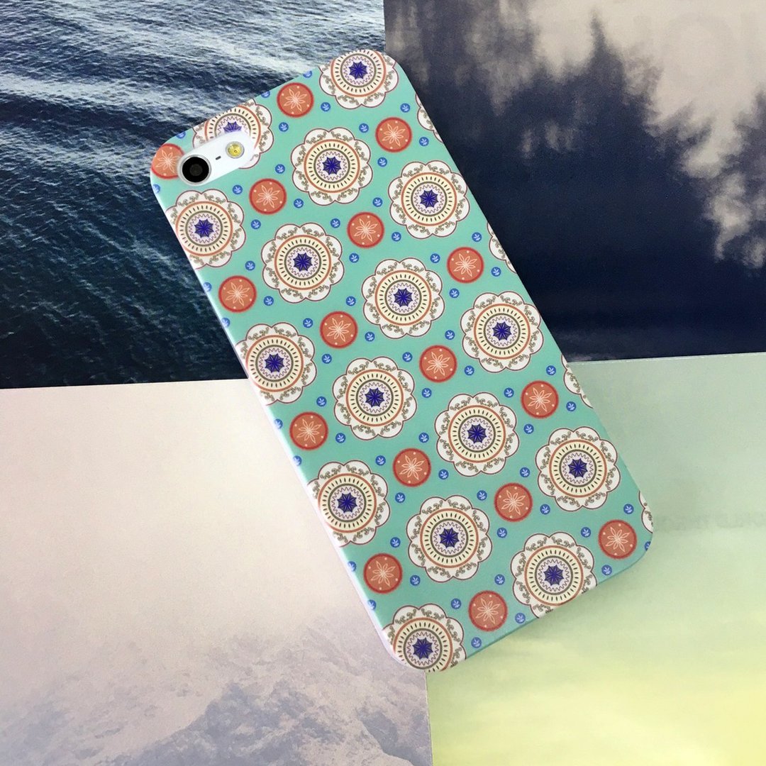 香港原创设计 绿色万花筒花花图案 iPhone X,  iPhone 8,  iPhone 8 Plus, iPhone 7, iPhone 7 Plus, iphone 6/6S , iphone 6/6S PLUS, Samsung Galaxy Note 7 透明手机壳 - 其他 - 塑料 