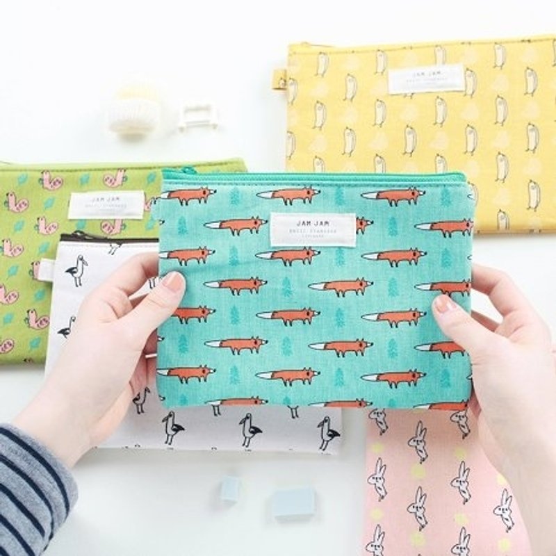 Dessin-jam jam森林动物帆布万用袋M-狐狸,LWK95126 - 化妆包/杂物包 - 其他材质 蓝色