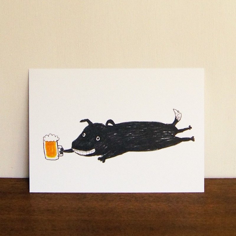 动物明信片 啤酒狗 - 卡片/明信片 - 纸 白色