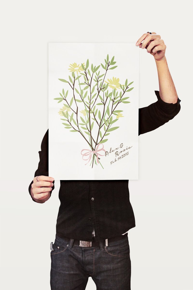 Tequila原创设计海报A3直立-签名树-Save Our Date - 海报/装饰画/版画 - 纸 绿色