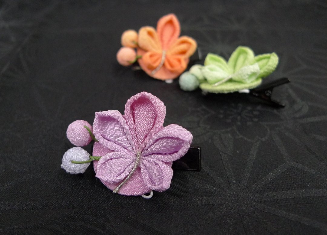 【若桑】【秋】小枫时节 つまみ细工 日式布花发饰/小发夹 - 发饰 - 其他材质 橘色