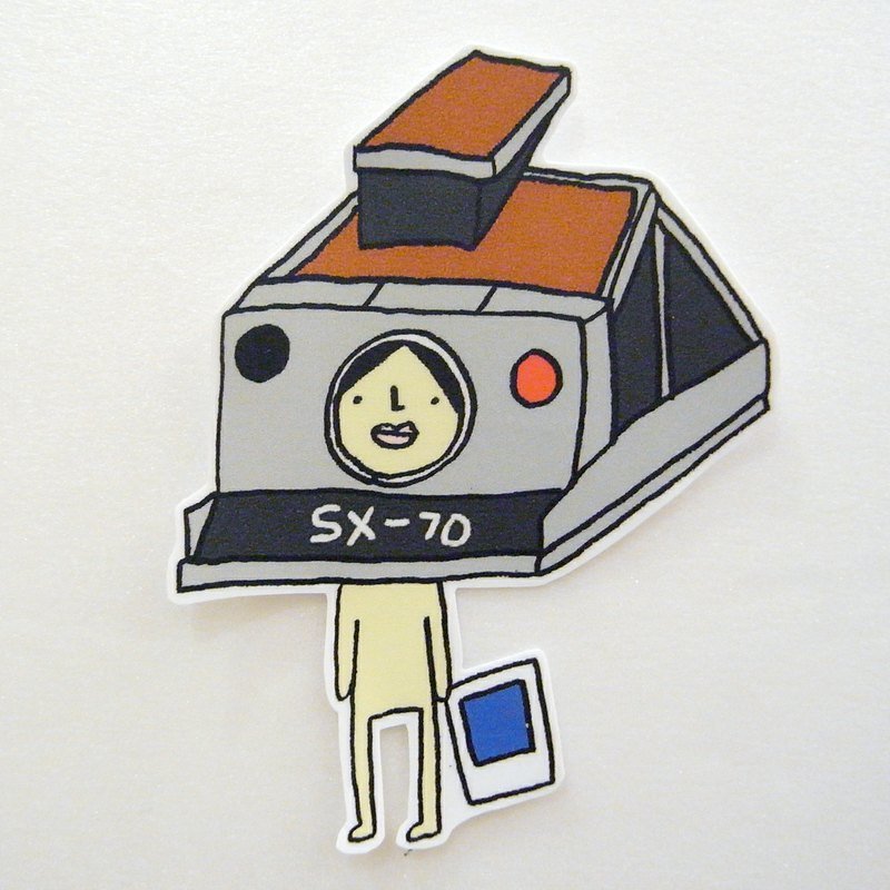 sx-70相机人大贴纸 - 贴纸 - 纸 咖啡色