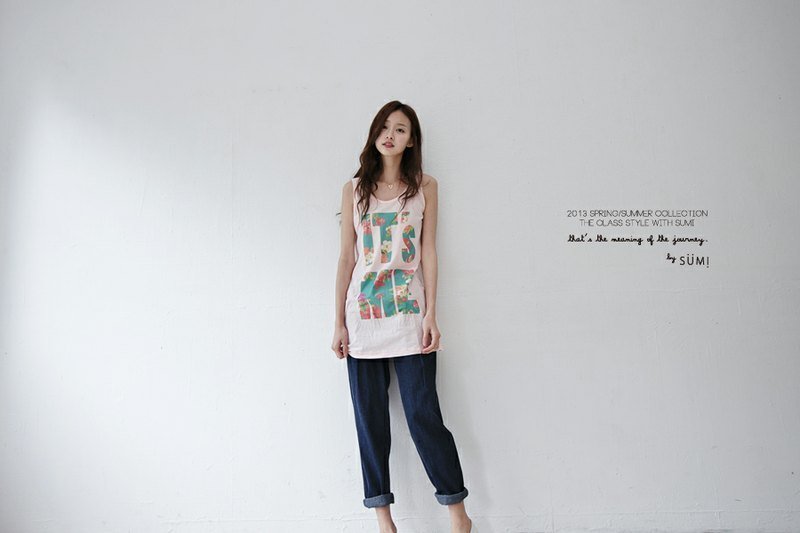 SUMI✿✿IT'S ME✿✿复古花纹长版背心_3SF030_奶油色 - 女装背心 - 棉．麻 粉红色