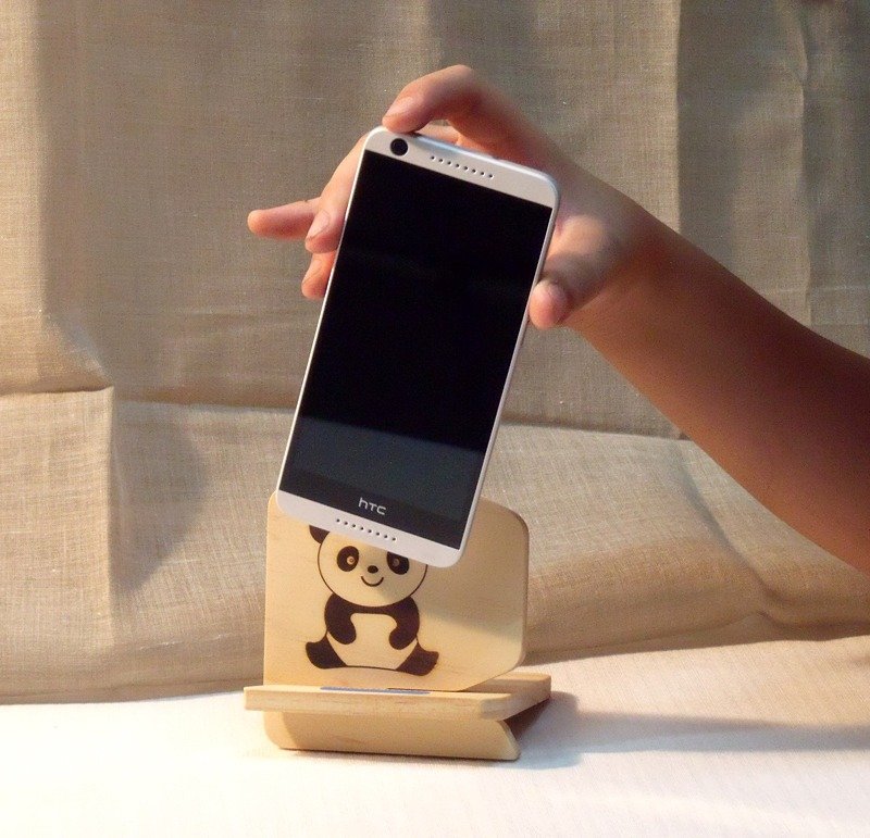 手机座 实木  漆腊 温暖 香味 可爱 手机座 生日礼物 定制+名字 3C周边 名片座 - 木工/竹艺/纸艺 - 木头 金色