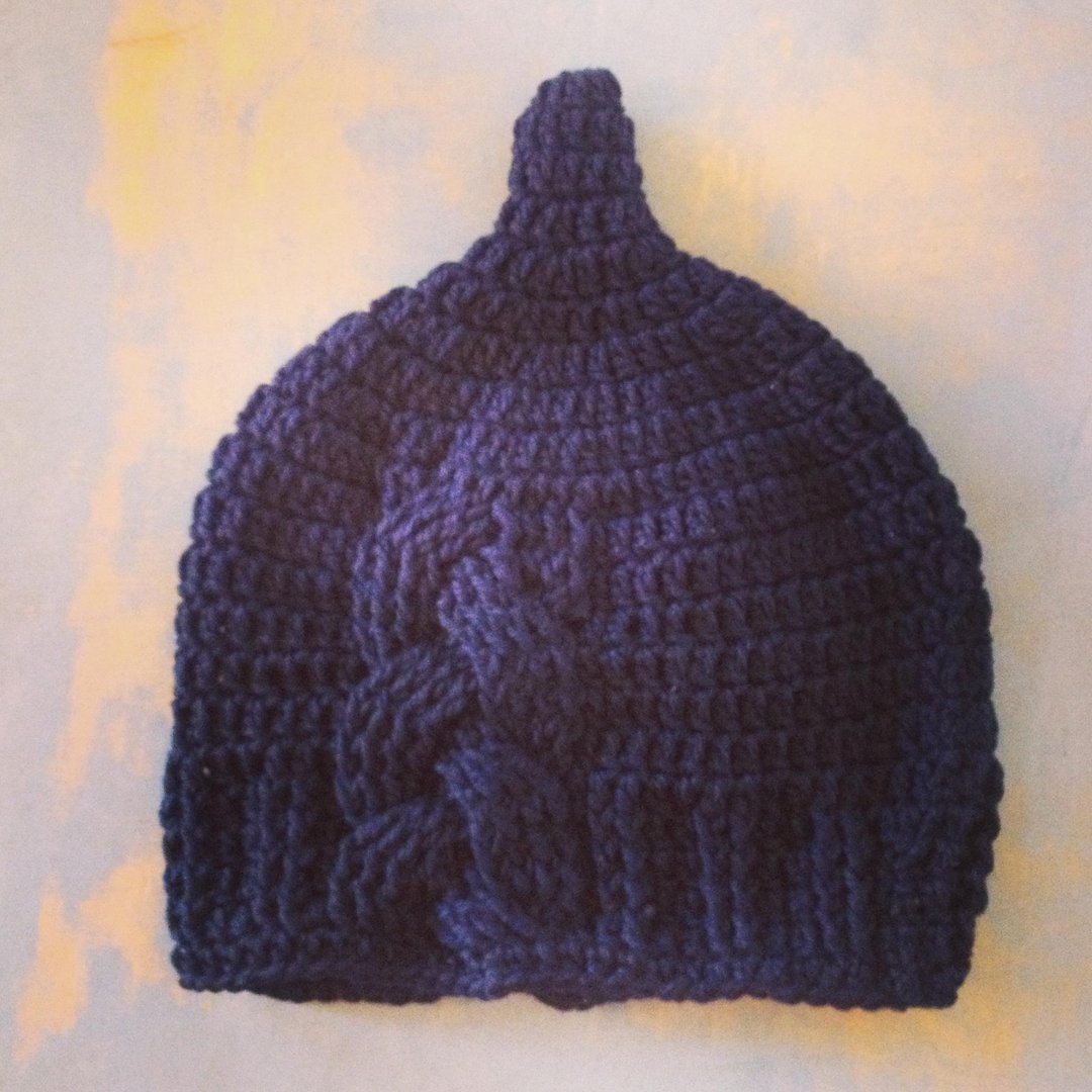 Aran Chains Navy LL  kobito gnome pixie beanie natural nature unique navy blue mountain hiking picnic  marin ocean beach shopping couple crochet - 男装针织衫/毛衣 - 其他材质 蓝色
