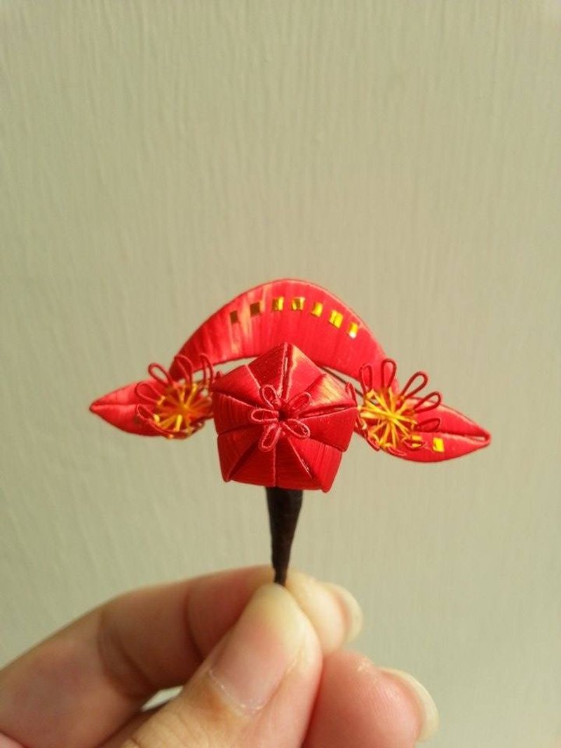 【春仔花】石榴花-新娘花 - 发饰 - 丝．绢 红色