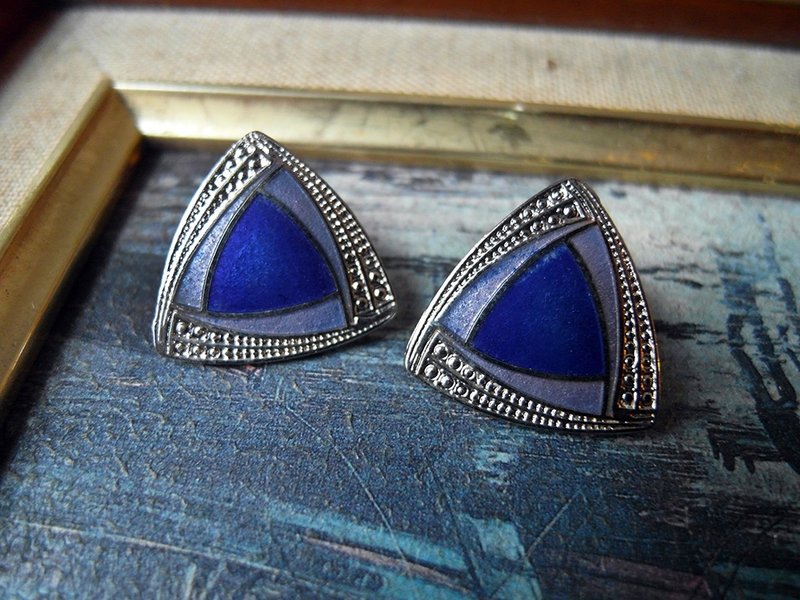 复时品【针式收藏品：百慕达漩涡】 - 耳环/耳夹 - 其他材质 蓝色