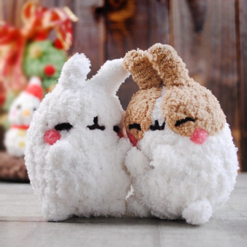 (一对价)13~15cm 宠物分身【feiwa霏娃手作】兔子情侣组 宠物公仔 (欢迎订做你的兔兔) 情人节 - 玩偶/公仔 - 其他材质 白色