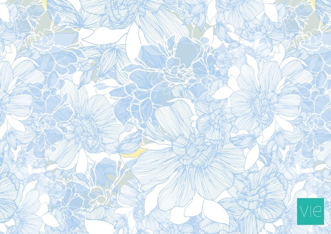 【明信片】栀子花，白花蓝 - 小花版 - 卡片/明信片 - 纸 蓝色