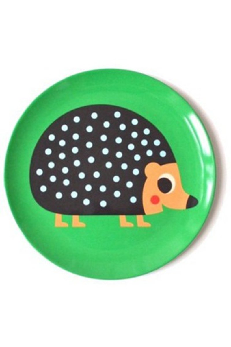 瑞典 OMM X Ingela 美耐皿餐盘－刺猬 - 浅碟/小碟子 - 塑料 绿色