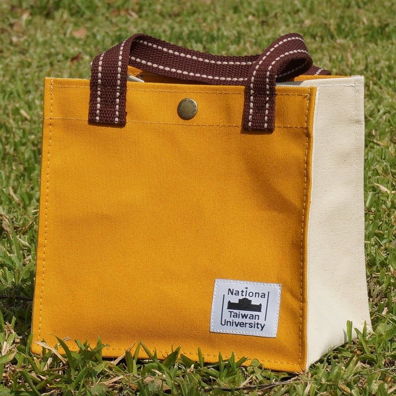 台湾大学四方帆布袋-芥末黄 - 手提包/手提袋 - 纸 橘色