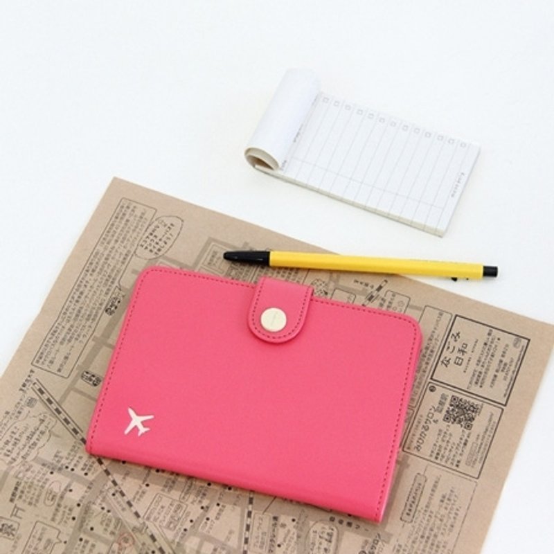 Dessin x Monopoly-城市轻旅短版护照套V3-桃红,MPL29454 - 护照夹/护照套 - 真皮 粉红色