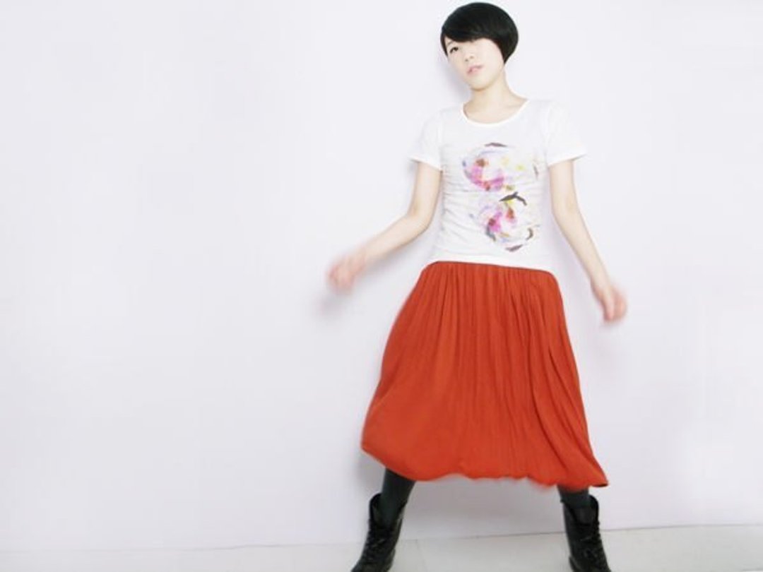 I . A . N Design   金鱼 Goldfish  100%有机棉 Organic Cotton - 中性连帽卫衣/T 恤 - 棉．麻 白色