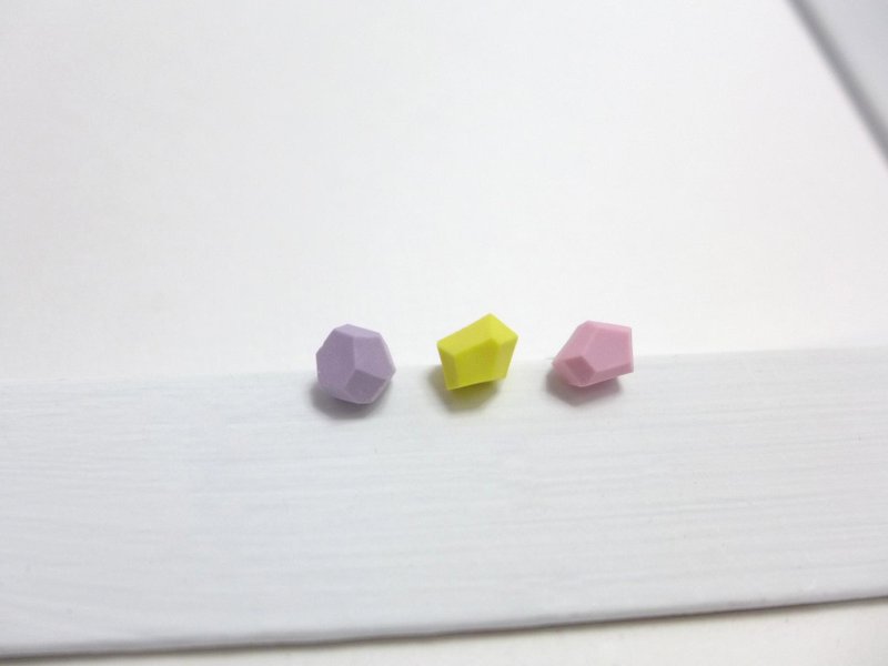 【N.U. Studio】陶瓷系列 随性立体个性糖耳环--浅色系(可改夹式耳环) - 耳环/耳夹 - 陶 粉红色