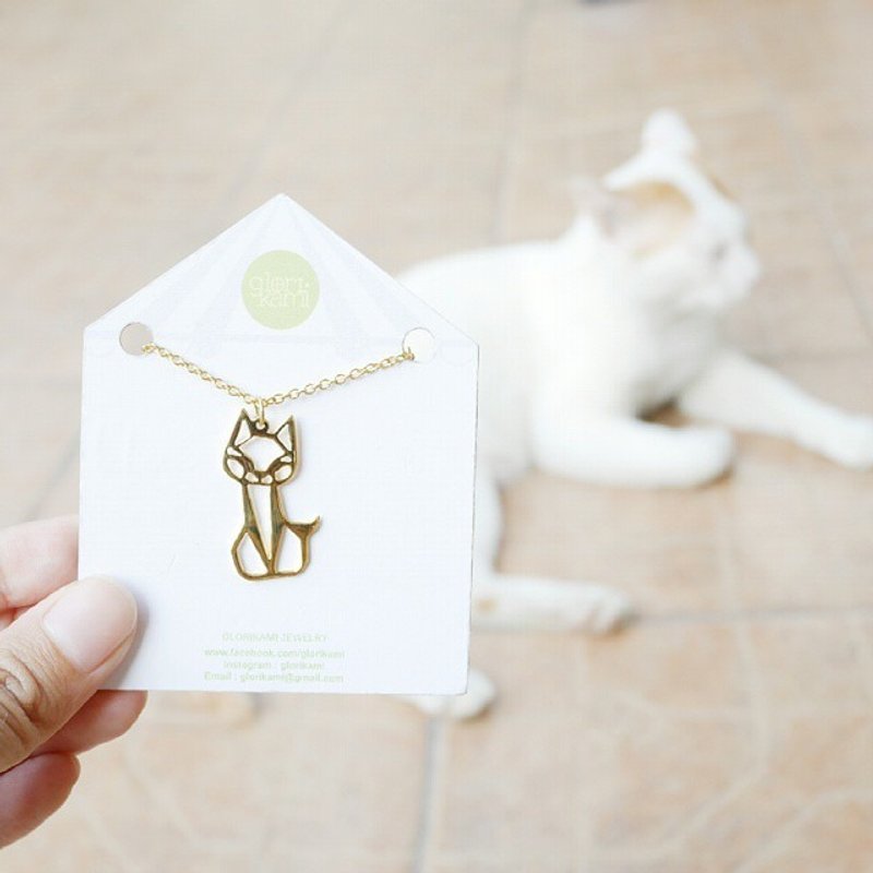 Cat Necklace, Birthday gift for Pet lover, Gift for her - 项链 - 铜/黄铜 金色