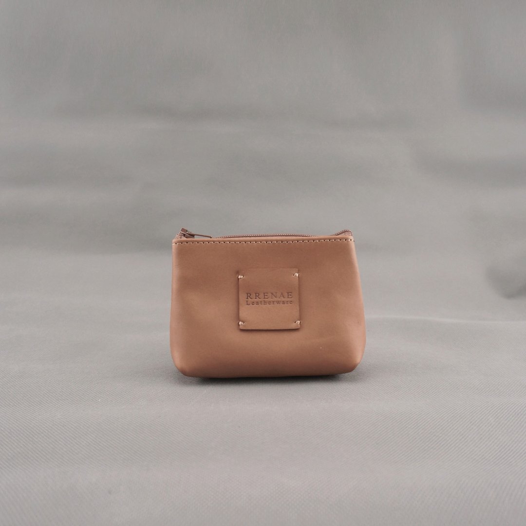 Zipper 零钱包．奶茶色 / 皮革 / RRENAE Leatherware - 零钱包 - 真皮 卡其色