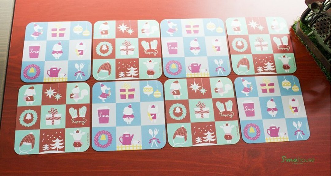 [poca] {X'mas} 小卡杯垫8张组 - 卡片/明信片 - 纸 