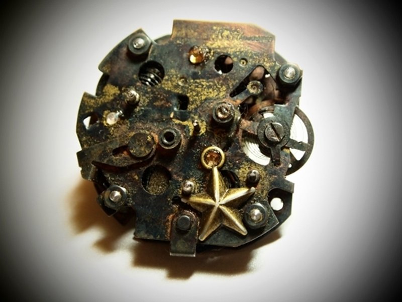 Steampunk蒸汽庞克风Rocking Star Adventures - 胸针 - 其他材质 黑色