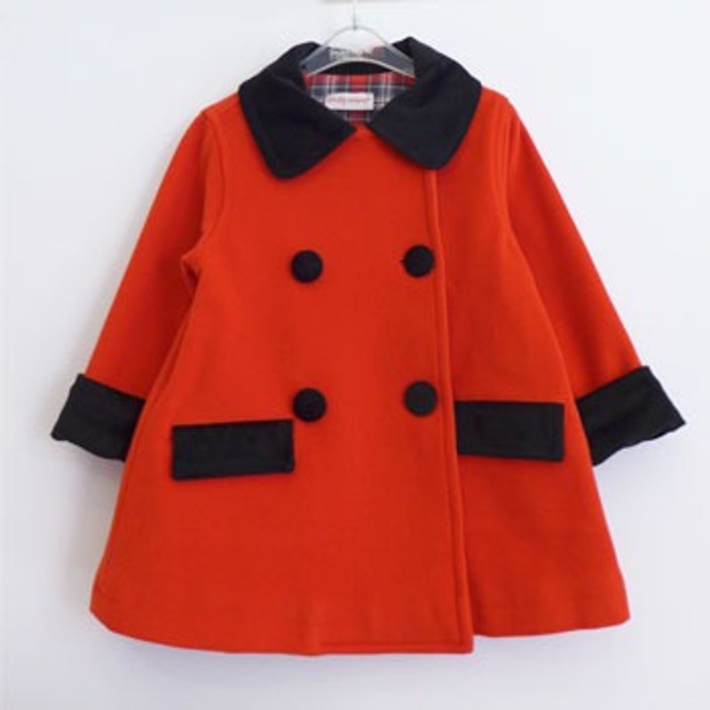 欧洲风红色毛呢双排扣保暖大衣/外套 - 其他 - 棉．麻 红色