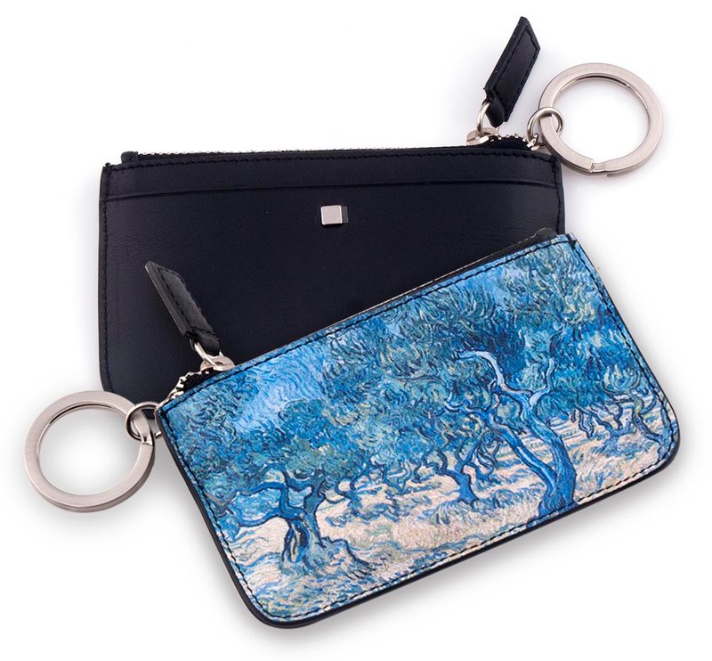 梵谷时尚零钱包-橄榄树林 - 零钱包 - 真皮 蓝色