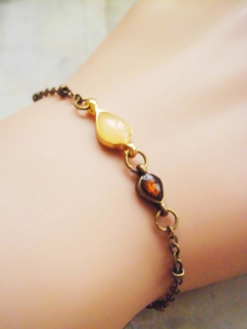 ﹉karbitrary﹉ ▲ ---⊕--- 小水点形状 双色 古铜手鋉 - 手链/手环 - 其他金属 咖啡色