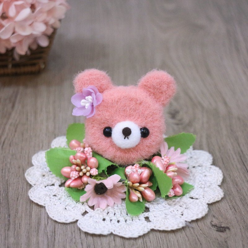 毛毛款熊熊－深粉橘。伸缩拉环。证件夹 - 证件套/卡套 - 其他人造纤维 