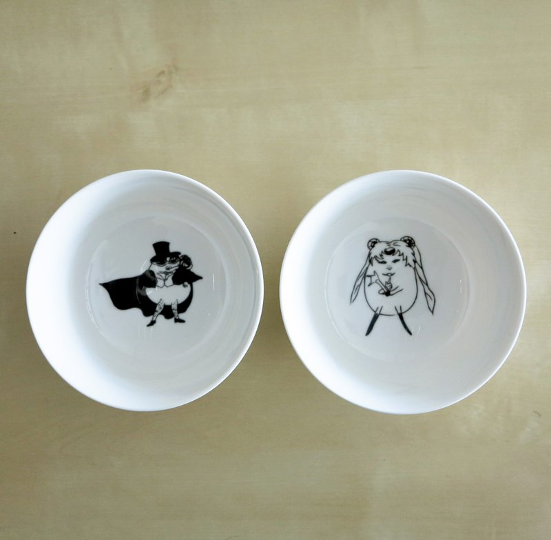 [rice bowl] 美少女蛋士碗组!! 母亲节,情人节,圣诞节交换礼物 - 碗 - 瓷 白色