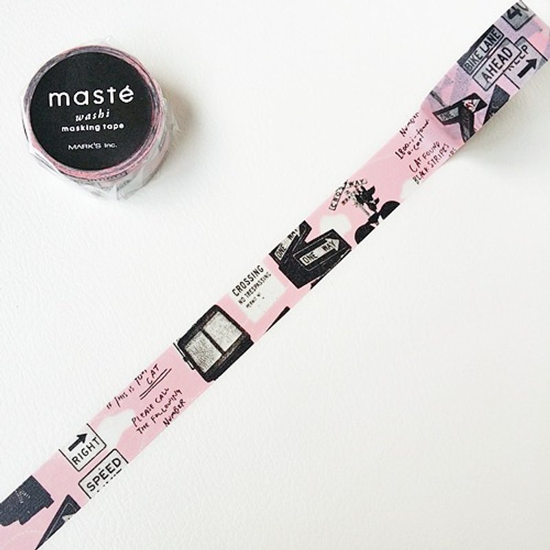 maste 和纸胶带 Multi．City【街道号志(MST-MKT66-A)】 - 纸胶带 - 纸 粉红色