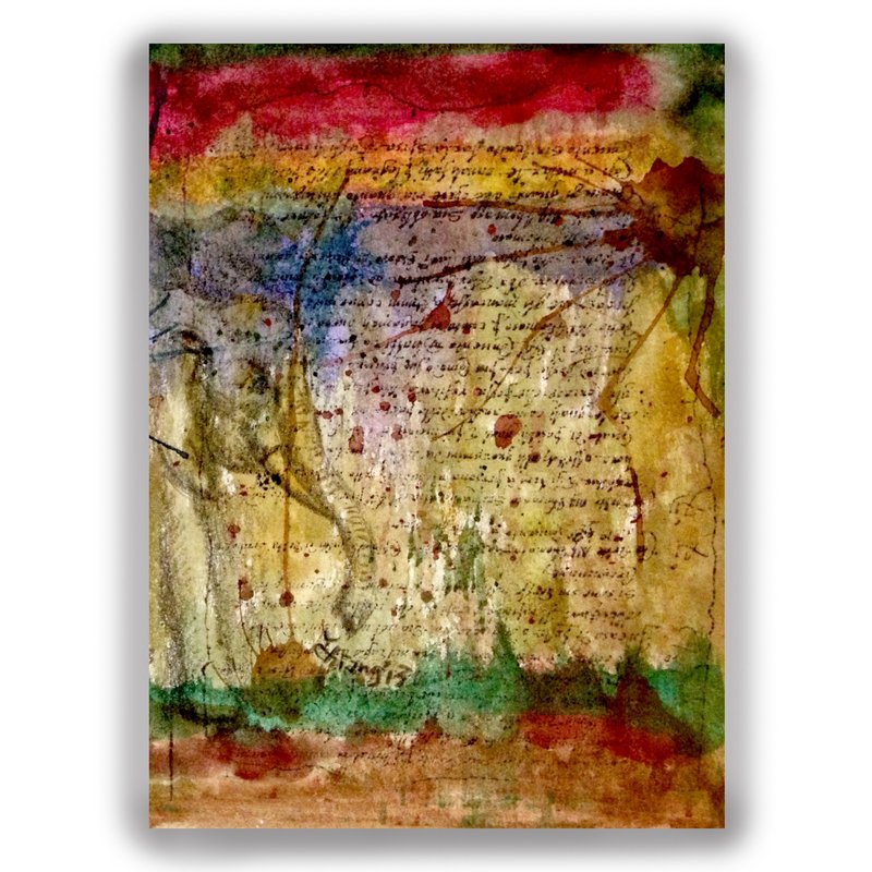 手绘插画万用卡/明信片/卡片/插画卡--回忆 - 卡片/明信片 - 纸 金色